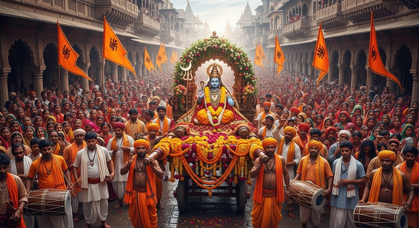 Third Monday of Sawan: Procession Taken Out in Ujjain; Mahakal Emerges in Chandramauleshwar Form for Darshan; 3 km Long Queues of Devotees in Kashi