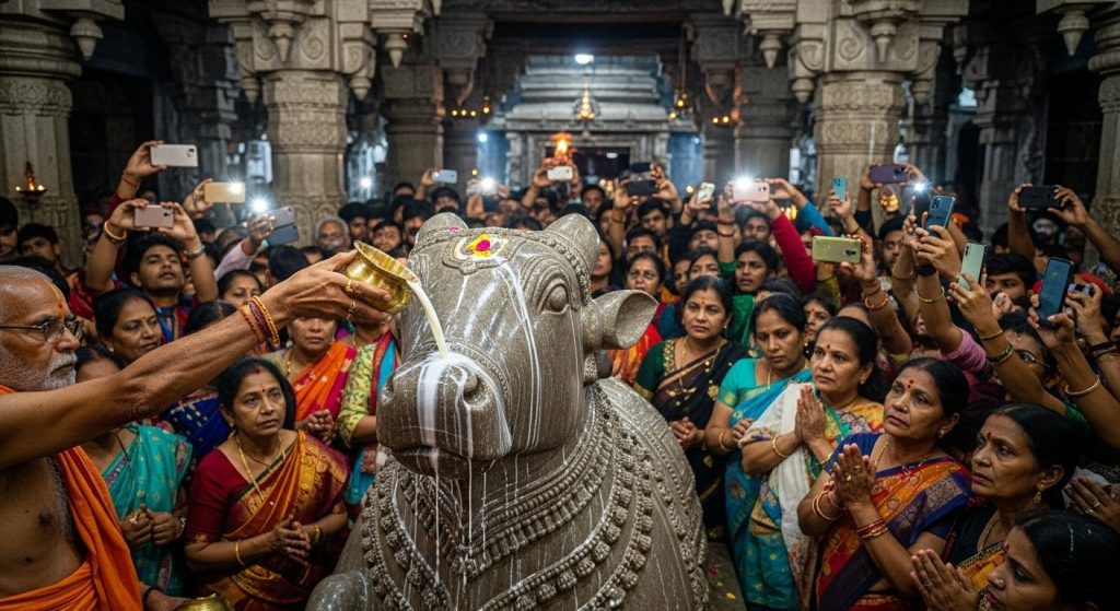 Nag Panchami 2025: Nandi Idol Drank Milk in a Shiva Temple in Uttar Pradesh; Devotees Flocked as Video Went Viral