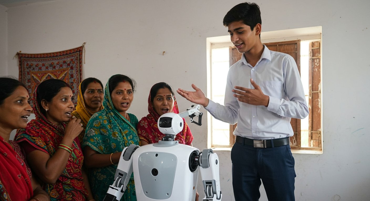 Nagaur Student Achieves Feat: Creates Multipurpose Robot That Amazes Women With Its Safety and Convenience.