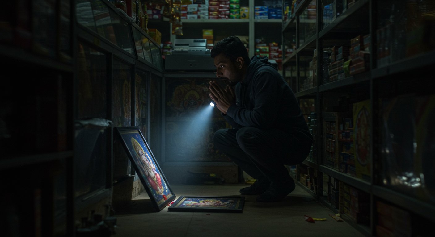 'Cultured Thief' Breaks Into Shop, Apologizes With Folded Hands When God's Picture Falls; Video Goes Viral!