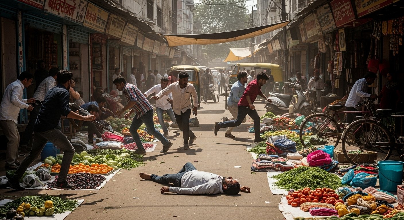UP: Gangster Salim murdered in broad daylight in a crowded market, chased for 3 km and killed near a police outpost; panic in the city.