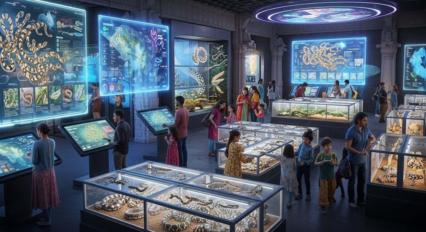 Unbelievable! Ujjain Becomes 'Snake Tourism' Hotspot, with an Attraction Showcasing 4600 Snake Species and Digital Displays.