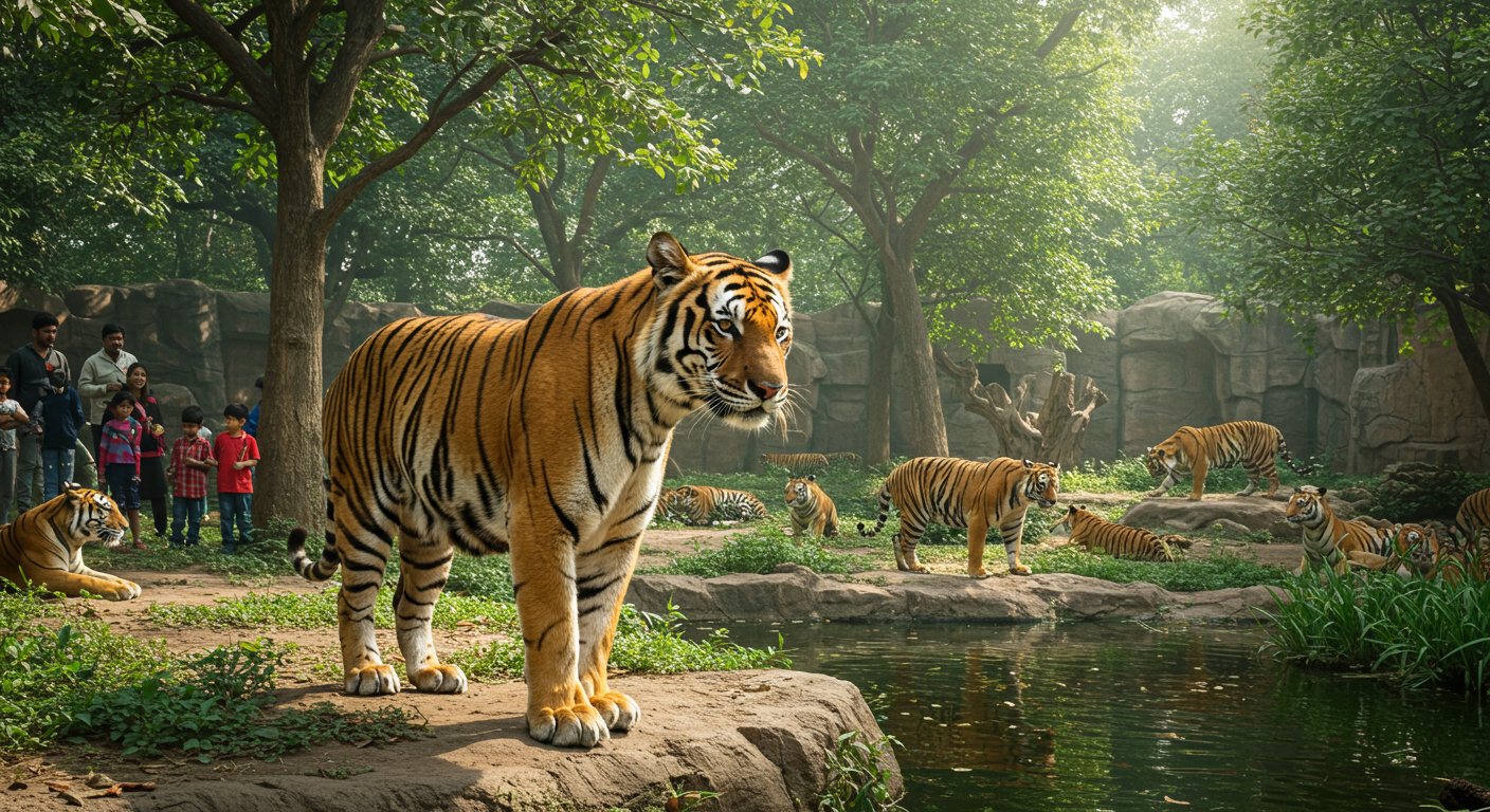 Buzz at Lucknow Zoo on Tiger Day: 'Jai' Turns Nine, 11 Tigers Are the Center of Attraction