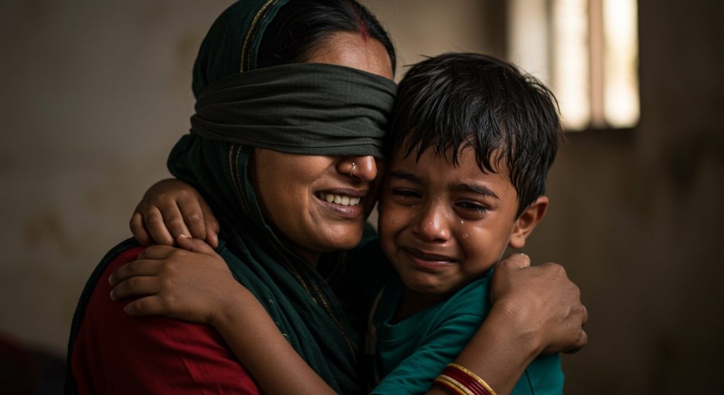 Blindfolded, a mother recognized her own son by touch, and the child burst into tears seeing her motherly love!