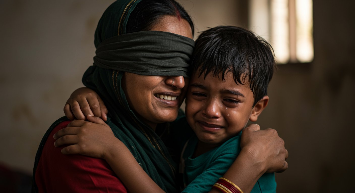 Blindfolded, a mother recognized her own son by touch, and the child burst into tears seeing her motherly love!