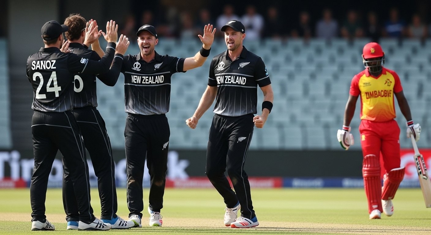 New Zealand's dominance continues in Tri-Series: Crushes Zimbabwe by 60 runs, will face South Africa in final