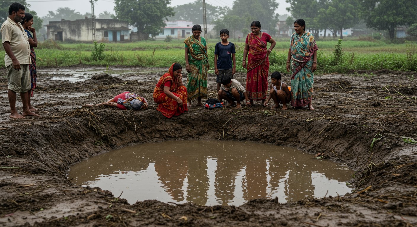Heart-wrenching accident in Badaun: Two brothers drowned in a rainwater-filled pit, third teenager battling for life.
