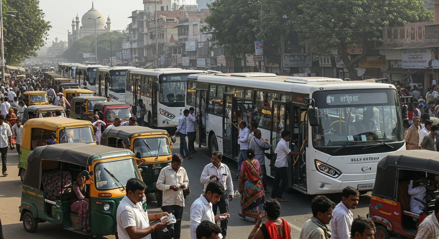 E-buses in Agra Stalled for 10 Hours: 50,000 People Inconvenienced, Auto Drivers Cashed In!