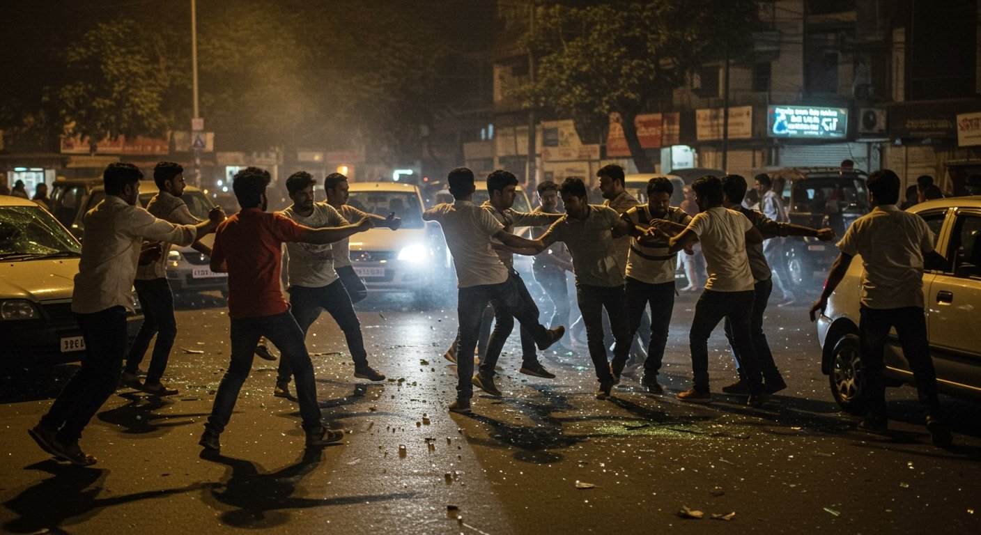 Agra: Midnight 'Brawl' at Sikandra Tirahe, Kicks and Punches Thrown, Car Windows Smashed