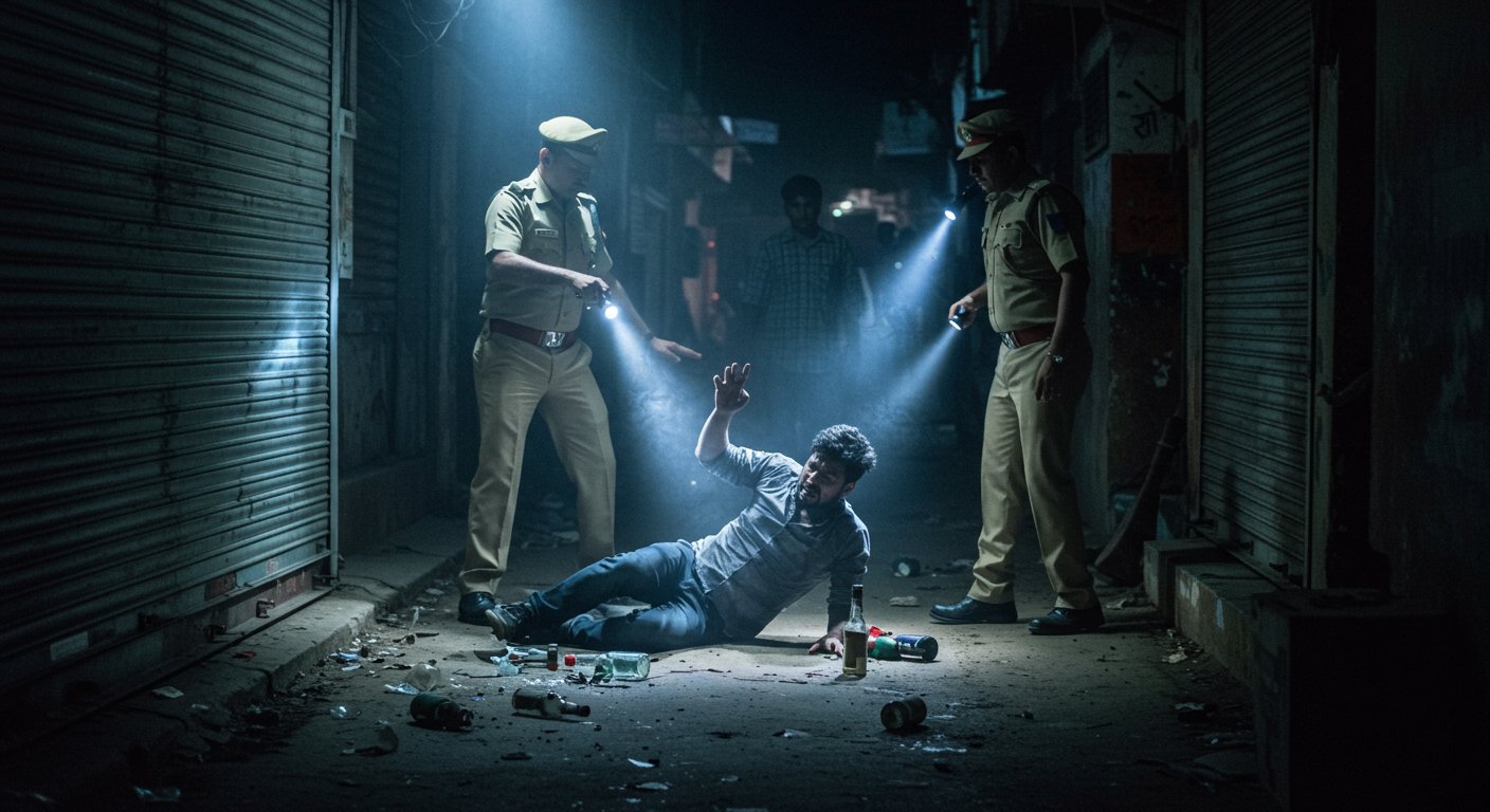 UP: Liquor thief from outlet nabbed by police in encounter, trembled; accomplice fled in the dark.