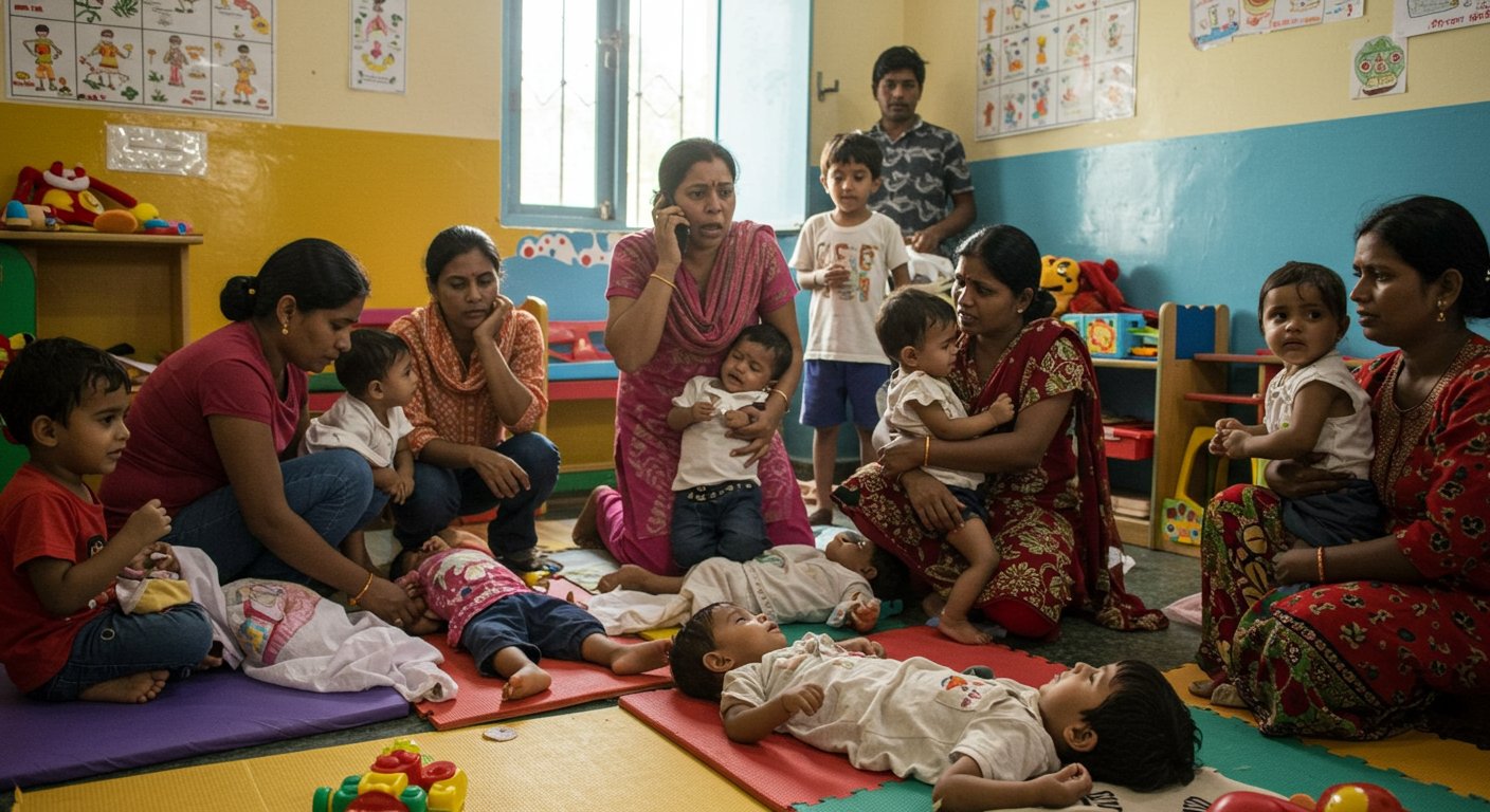 Aligarh: Children consume poison brought from home at Anganwadi, many fall ill; panic
