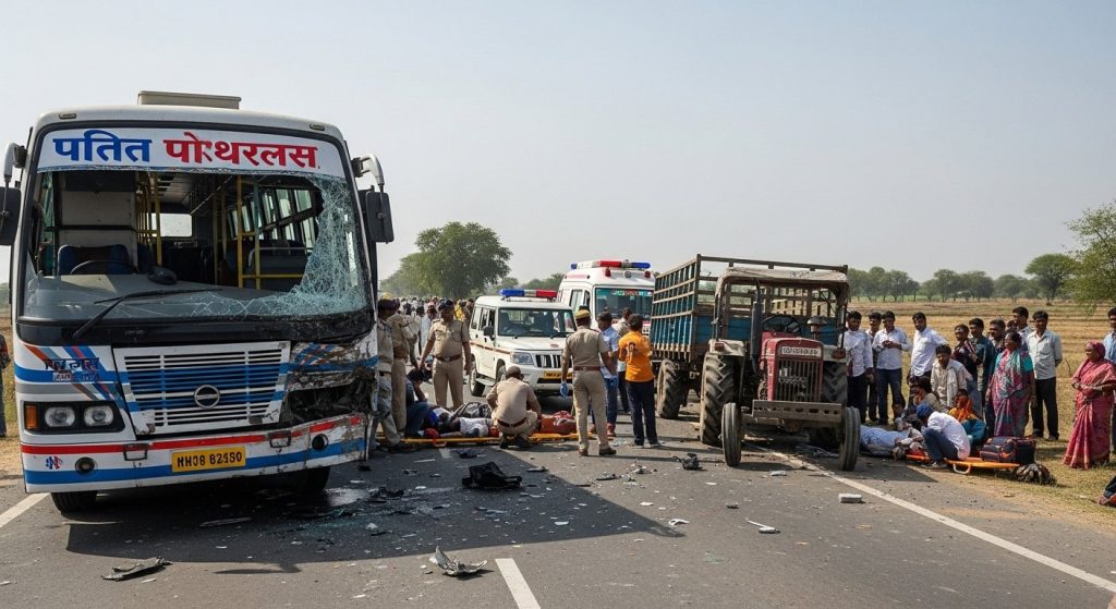 Tragic Road Accident in Aligarh: Kannauj Depot Roadways Bus Collides with Tractor-Trolley, Two Dead, Seven Injured