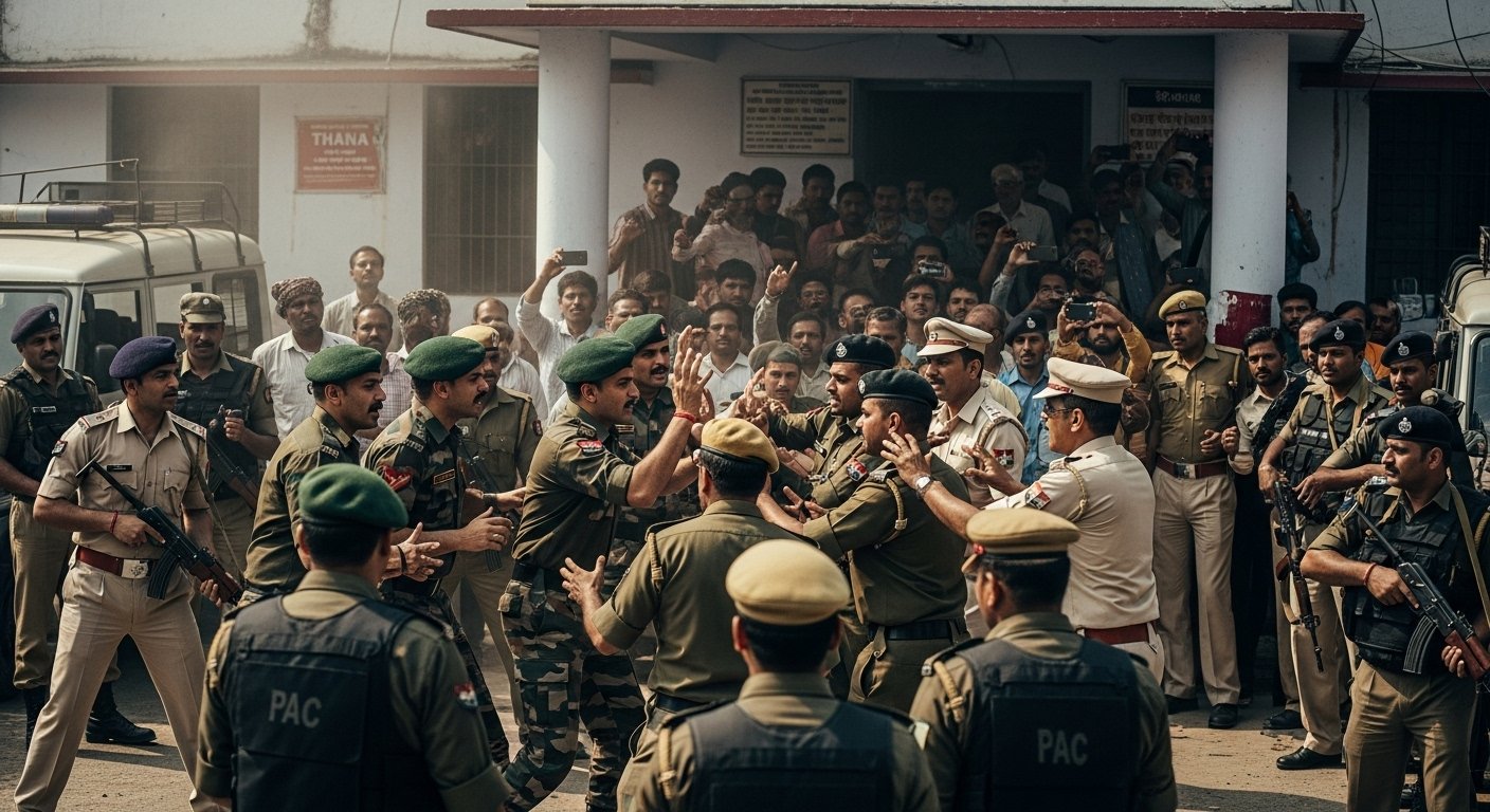 Aligarh: Police-soldiers clash escalates tension, massive commotion at Atrauli police station, PAC deployed.