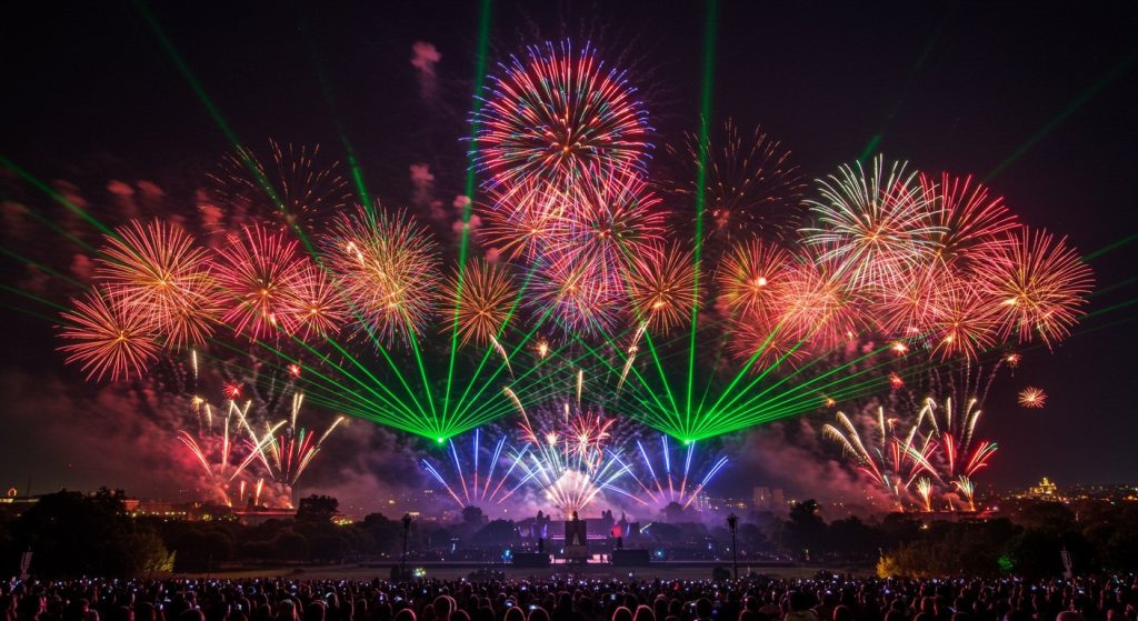Sky lit up at Amar Ujala's 'Maa Tujhe Pranam' festival: The wonderful combination of laser and fireworks captivated minds.