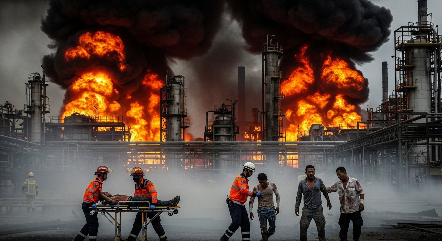 Amethi: Massive fire breaks out in chemical factory, four workers severely burnt, hospitalized.