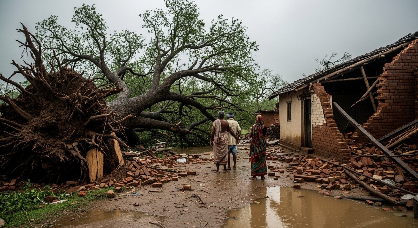 Amethi: Nature's Fury – Severe Storm and Rain Cause Walls and Trees to Collapse, Two Young Women Tragically Killed