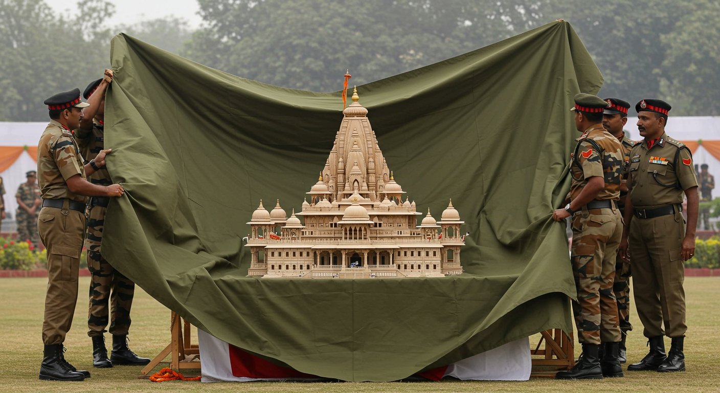 UP: Army covers Ram Temple model with tarpaulin; What's the real reason for this incident before CM Yogi's arrival?