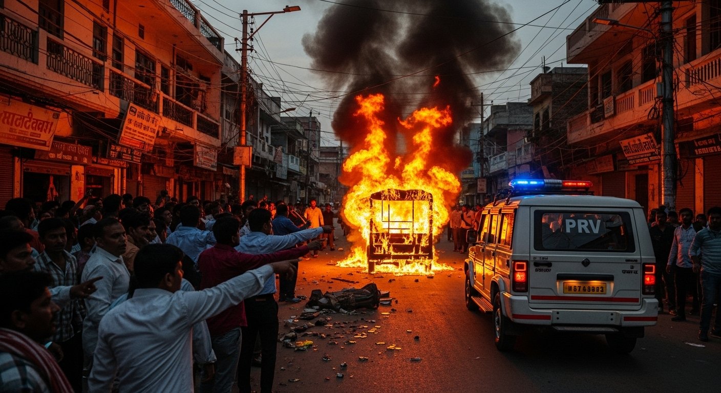 Assault and Arson in Orai, PRV's Negligence Fueled Anger; Two Police Officers Suspended
