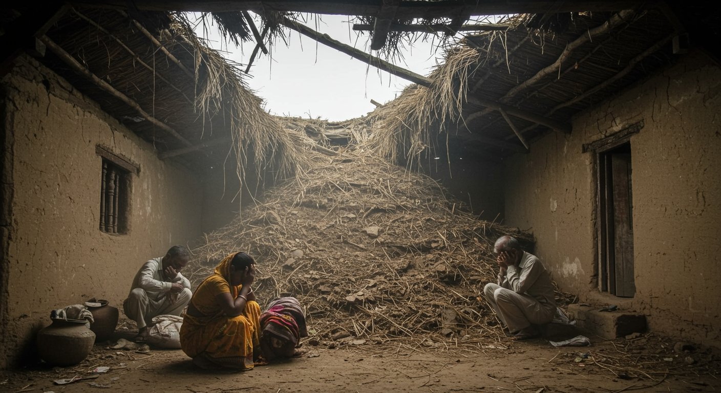 Auraiya: Heart-Wrenching Incident: Grandmother and Two Young Granddaughters Die as Temporary Roof Collapses, Family Plunged into Mourning