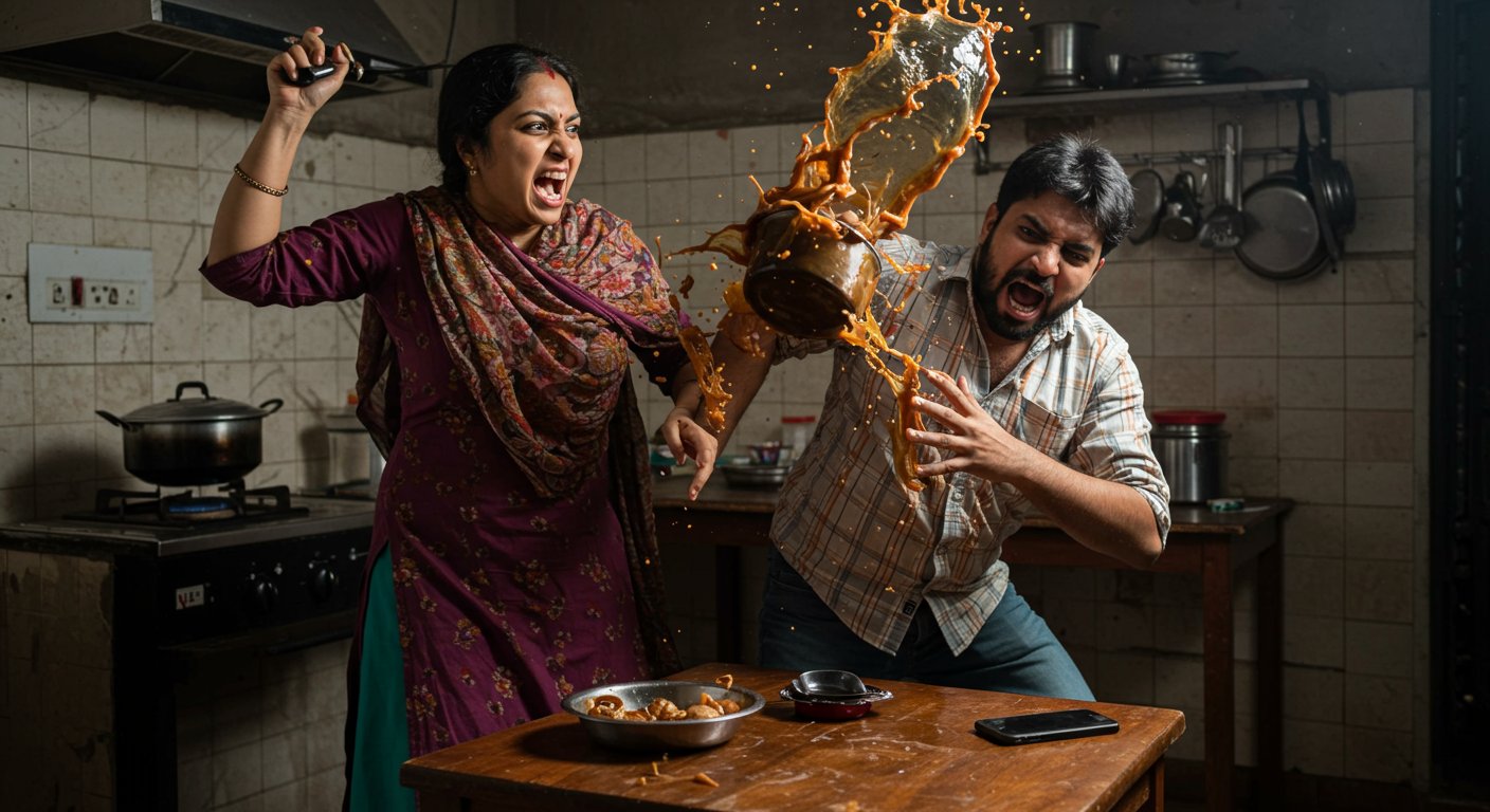Wife Attacks Husband in Auraiya for Stopping Phone Call: Throws Tea, Hits with Hot Utensil