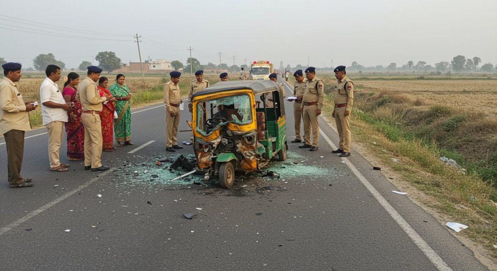 Tragic Accident in Bahraich: Speeding Truck Crushes Tempo, Driver Killed on Spot; Accused Absconding, Police Search Underway