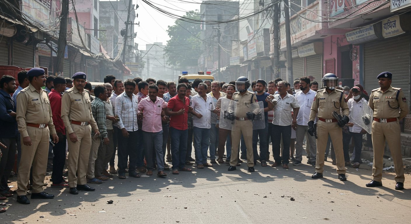 Uproar in Ballia: Protests over electrocution death, 7 identified and 30 unidentified booked after stone-pelting, heavy police force deployed