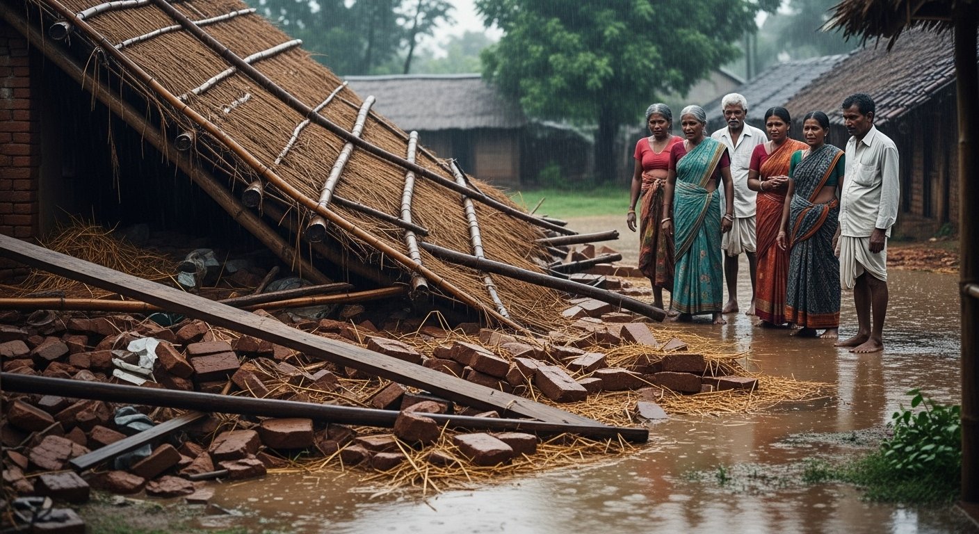 Barabanki: Rain's Fury; Mud Hut Roof Collapses, Youth Tragically Dies