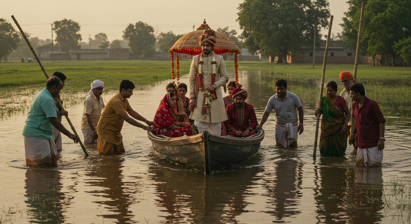 The Incredible Story of a Unique Baraat: Groom's Procession Leaves by Boat Amidst Floods in UP, Villagers Show Humanity