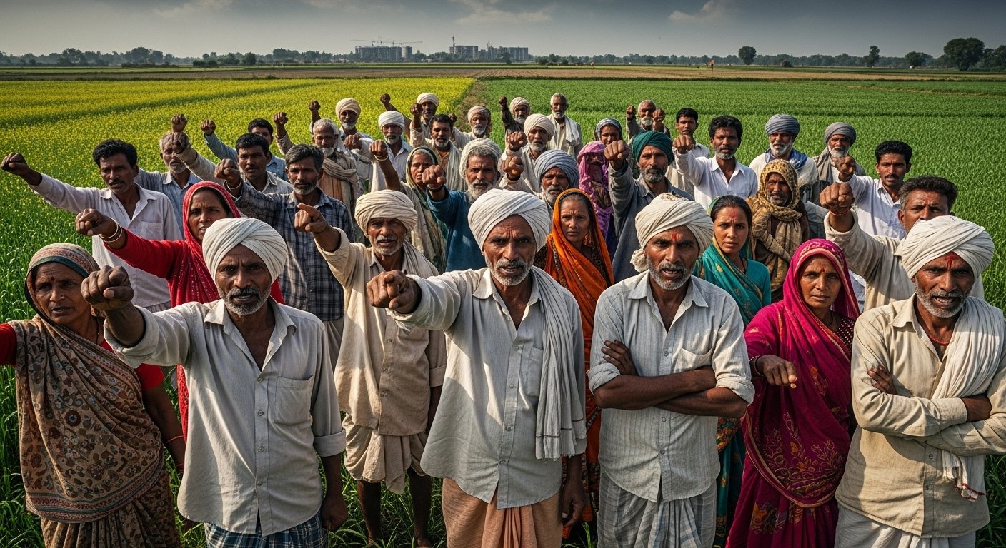 Farmers' Anger Erupts in Bareilly Over BDA Land Grab for New Township: "We Will Give Our Lives, But Not Our Fields!"