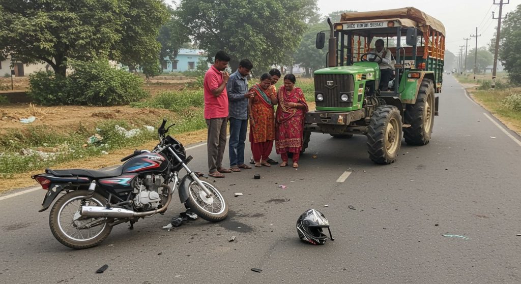 Tragic Accident in Bareilly: Tractor-Trolley Runs Over Bike-Riding B.Pharma Student, Dies On Spot; Family In Mourning