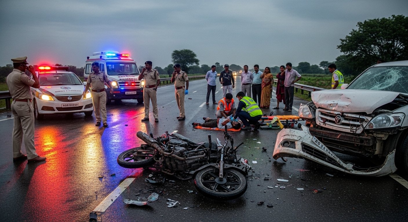 Horrific Road Accident in Bareilly: Student Killed, Imam Seriously Injured After Being Hit by Car; Both Were Travelling to Mathura