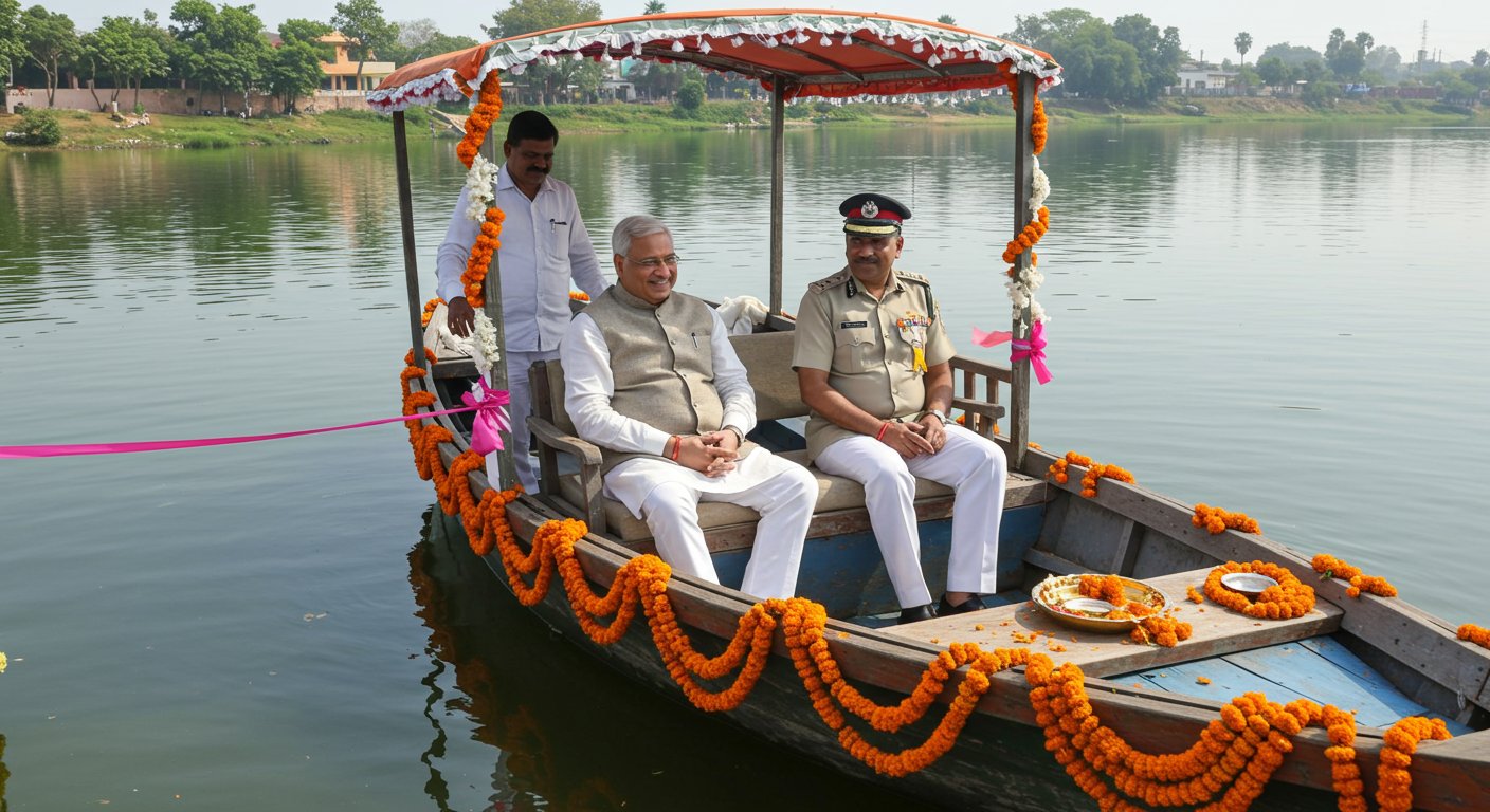 Good News! Boating Now Available at Bareilly's Historic Leelaur Lake, Inaugurated by Minister Dharmpal Singh and DM.