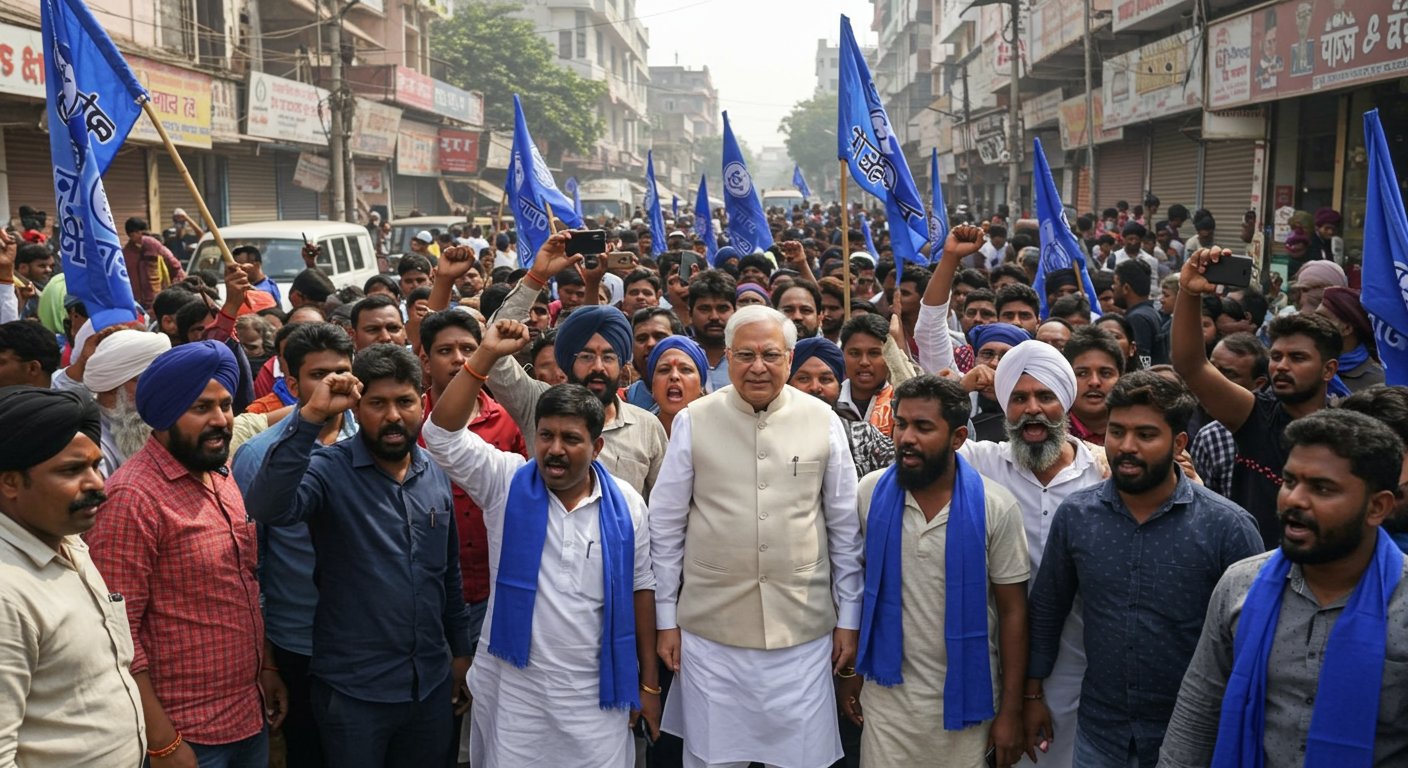Bhim Army's Uproar in Bareilly: BJP MLA Seen at Anti-Uttarakhand CM Protest, Video Goes Viral