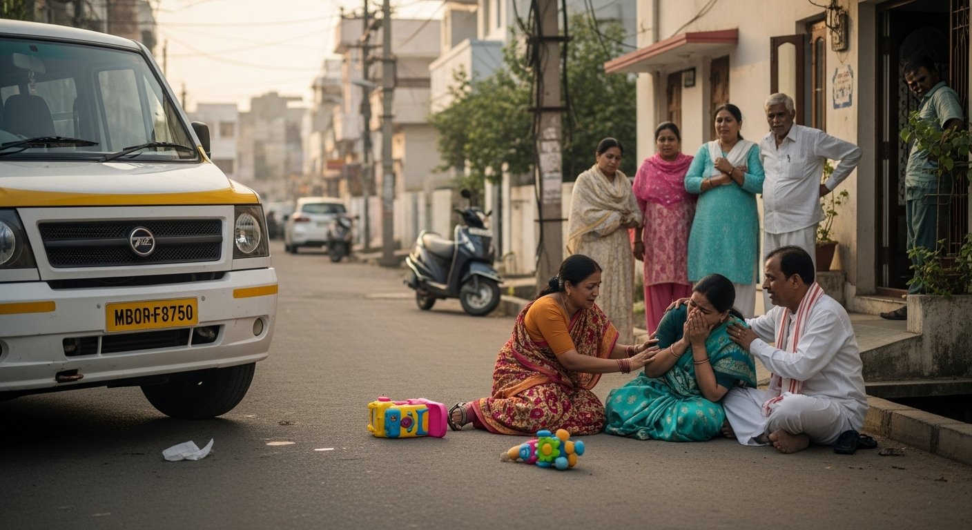 Bareilly: School Van Crushes 3-Year-Old Toddler Outside Home; Family Devastated