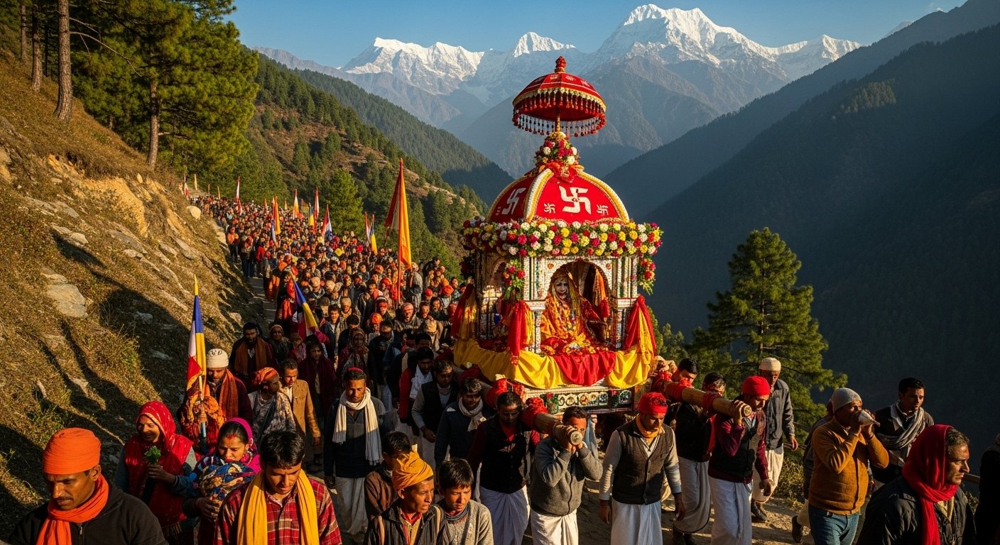 Grand beginning of Nanda Devi Lokjat Yatra in Chamoli, Doli departed from Kurud towards Kailash