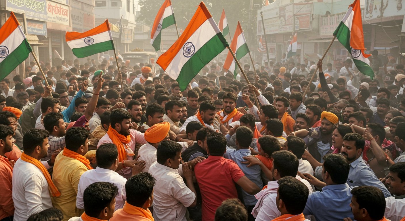 UP: Brawl in BJP's Tiranga Yatra, Kicks and Punches Lasted an Hour Over Photo-Op Rush; Video Viral
