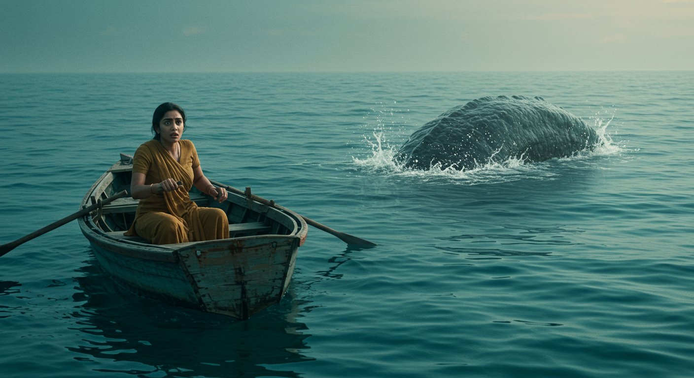 Woman Piloting Boat Sees Giant Mysterious Creature In Water, Left Stunned; Video Goes Viral.