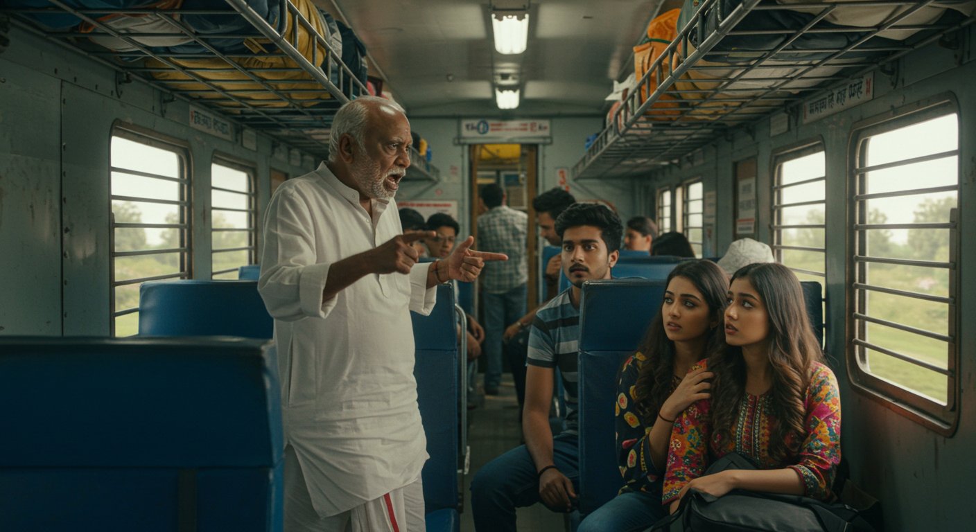 Boy Pushes Girl on Train, Old Man Enraged! When Truth Was Revealed, Everyone Was Stunned.
