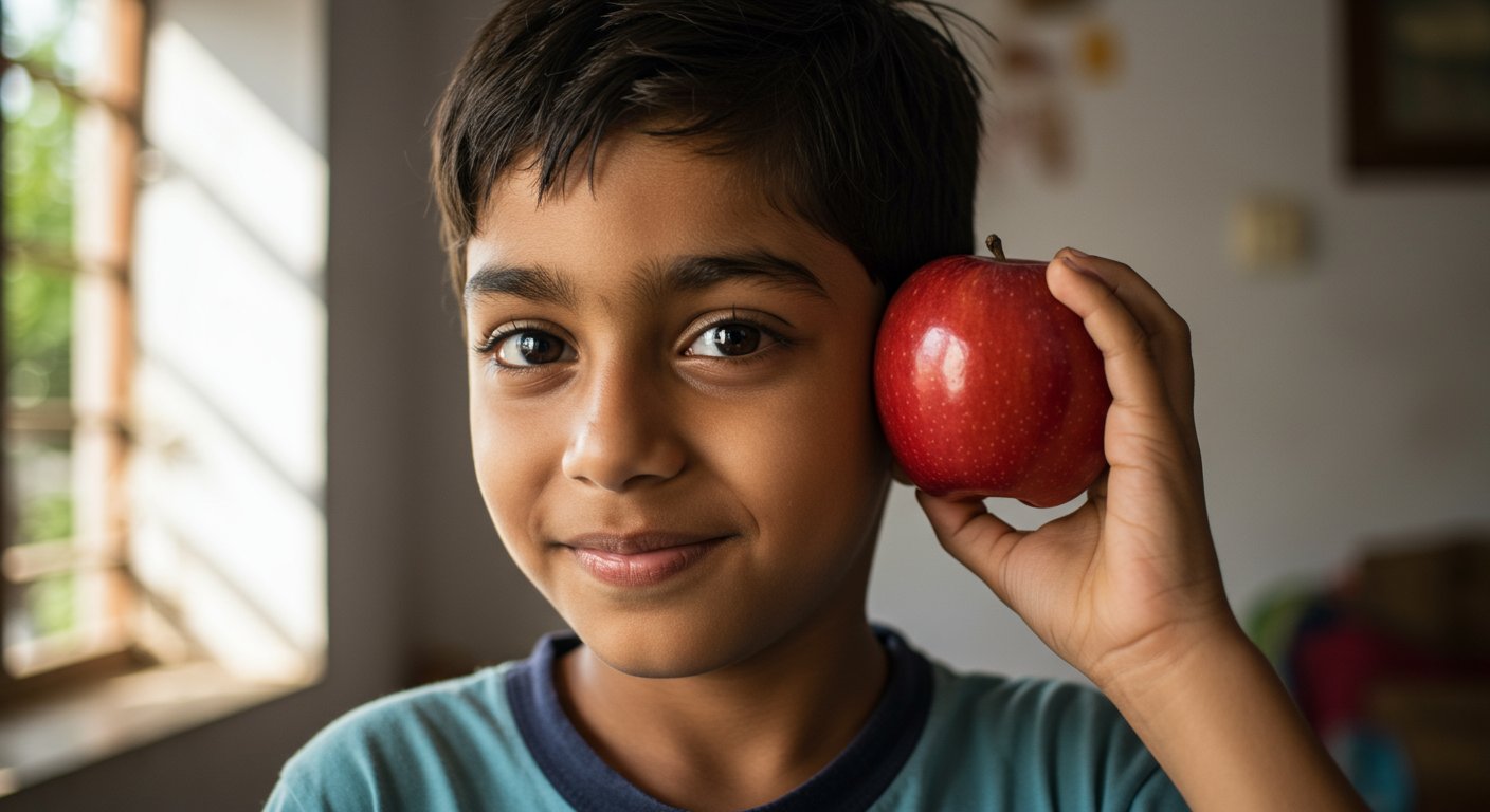 Couldn't afford an iPhone, so the boy fulfilled his wish with a real apple; video goes viral!