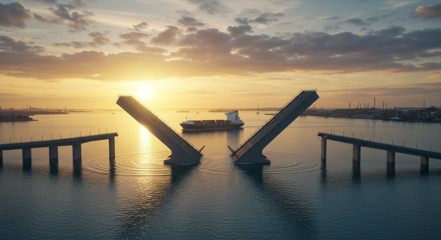 Engineering Marvel: The World's Unique Bridge That Submerges in Water for Ships!