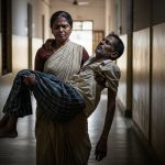 Budaun District Hospital's Shameful State: Wife Carries Disabled Husband to Hospital in Her Arms, Denied Wheelchair