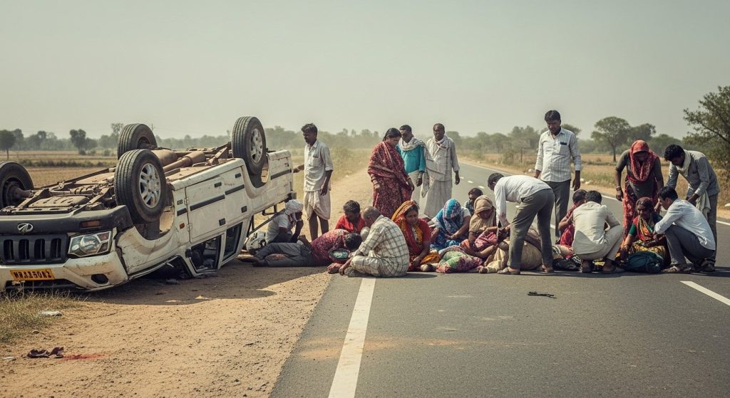 Havoc on Badaun-Meerut Highway: 13 funeral-goers seriously injured after loader overturns