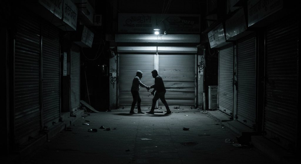 Fearless Thieves' Rampage in Badaun: 40,000 Stolen from Three Shops, Incident Caught on CCTV