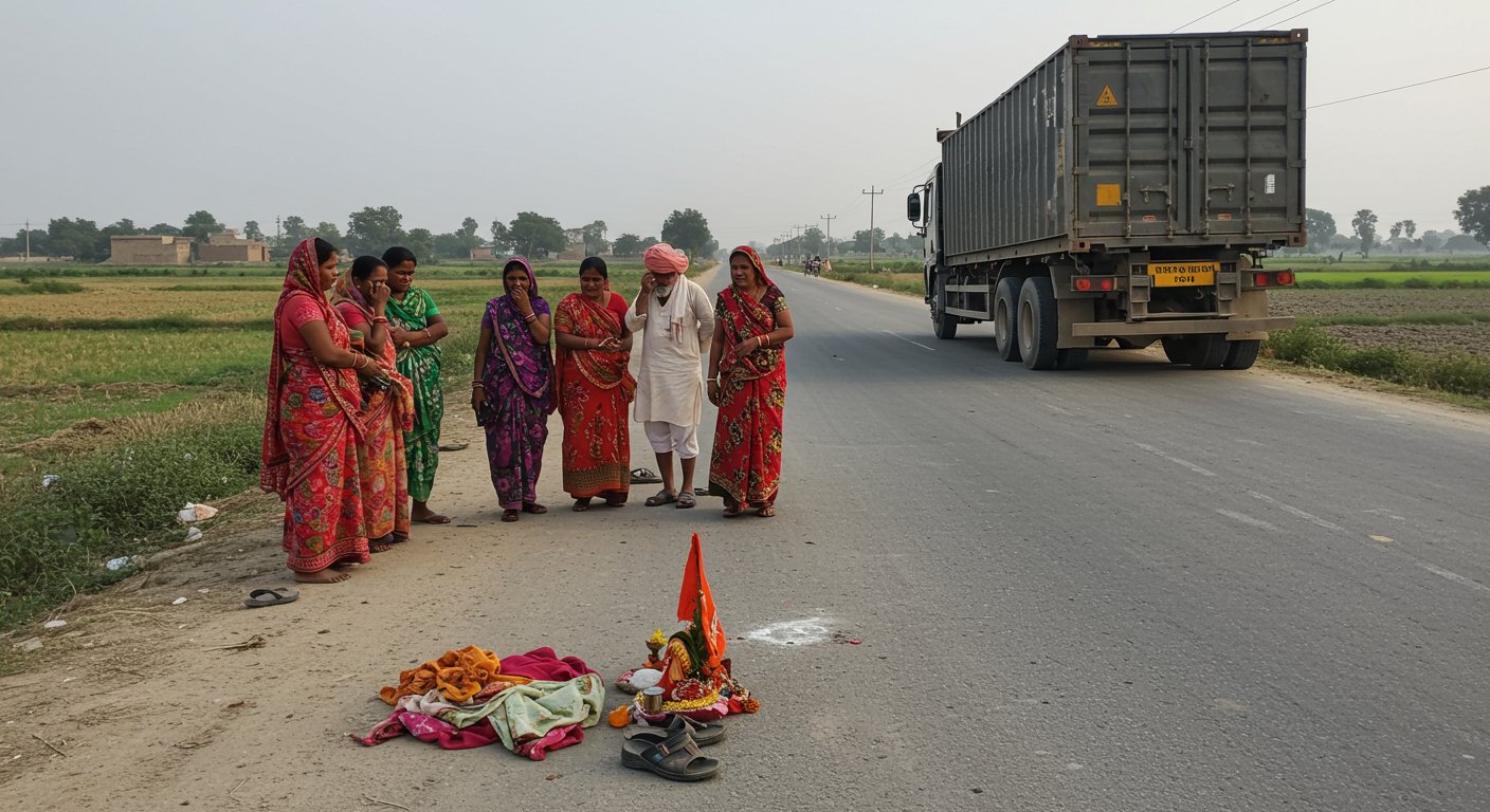 Horrific Road Accident in Bulandshahr: Container Runs Over 8 People Going for Jaharveer Baba's Darshan, Mourning Grips Two Villages