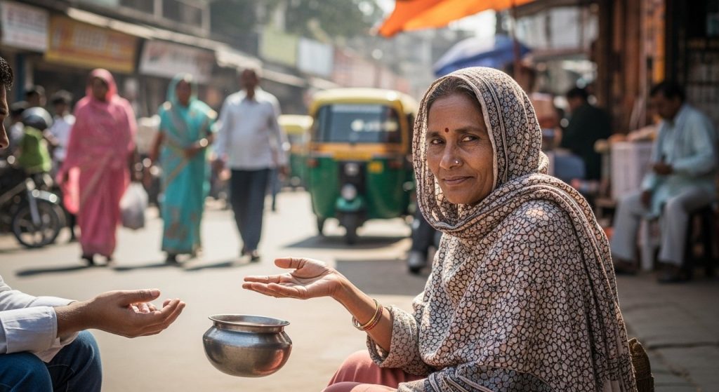 Religion and Business Separate! Beggar Asks for Alms in Unique Style, Video Goes Viral