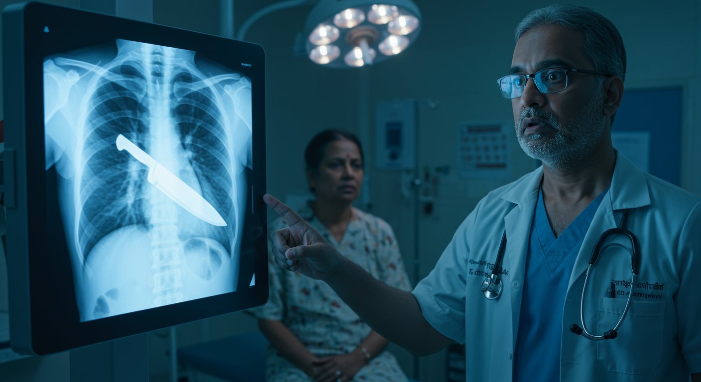 The Shocking Truth About Chest Pain: A Knife Blade Was Lodged for 8 Years, X-ray Revealed the Secret!
