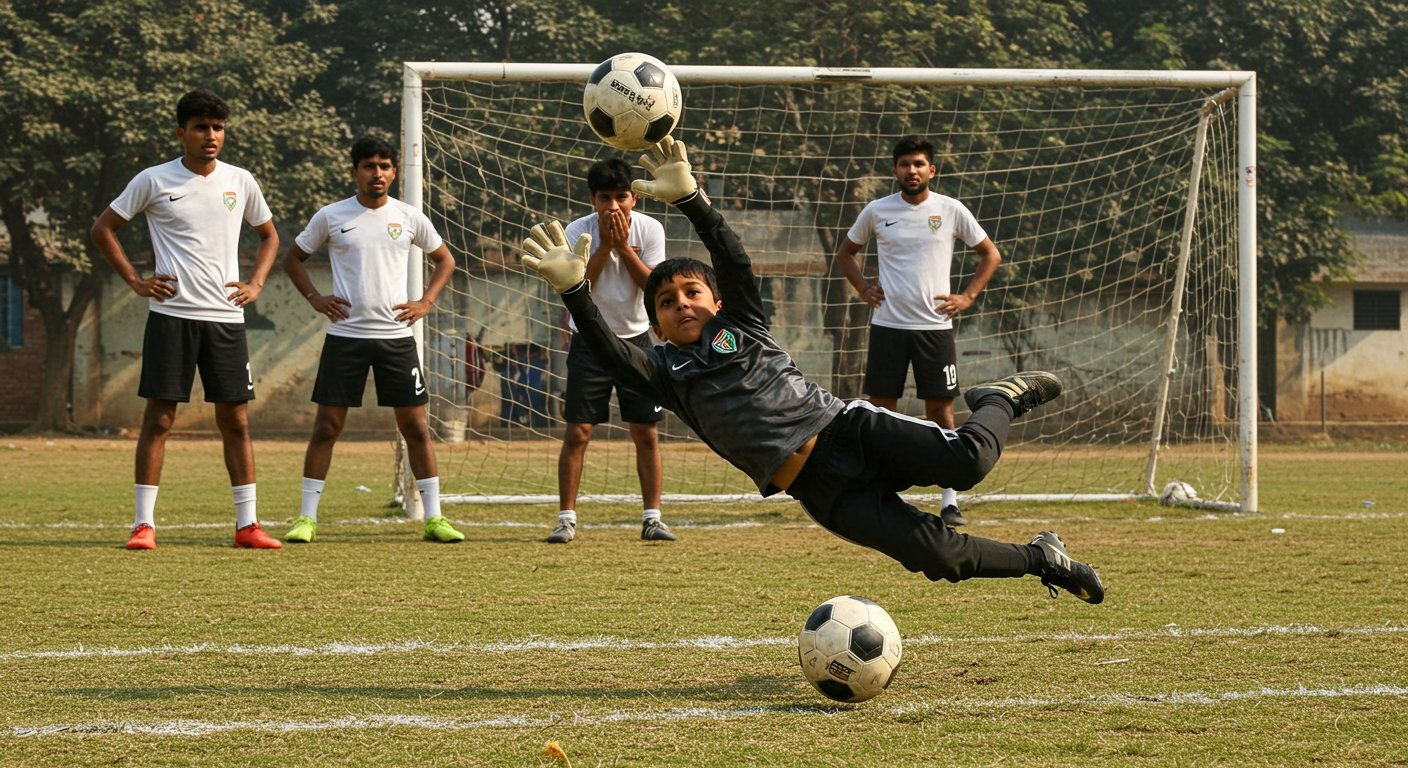 Uttar Pradesh's Young Goalkeeper's Feat: Video Goes Viral on Digital Platforms, Even Big Names Failed.