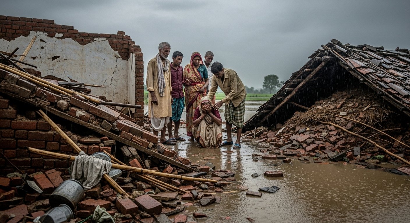 Uttar Pradesh Ravaged by Rain: Walls Crumble, Makeshift Roofs Collapse; Deaths of Children and Elders Trigger Chaos