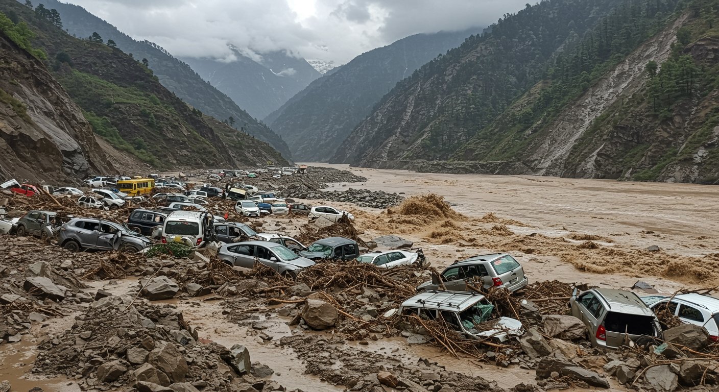 Devastating Cloudburst in Kotkhai Buries 20 Vehicles in Shimla-Kullu; Schools Shut in 4 Districts; Floods Wreak Havoc in Kinnaur-Rampur, Markets Evacuated