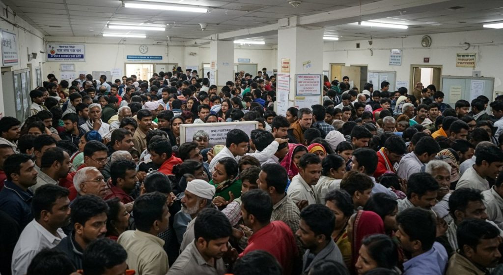 SN College OPD in dire straits: Two and a half hours to get the slip, patients' health deteriorated due to jostling.